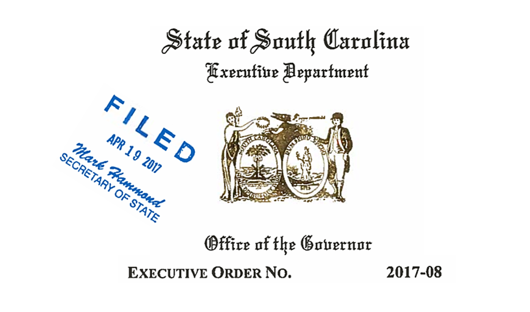 SC Executive Order cover 2017-08